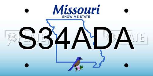 S34ADA Missouri License Plate