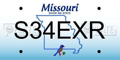 S34EXR Missouri License Plate