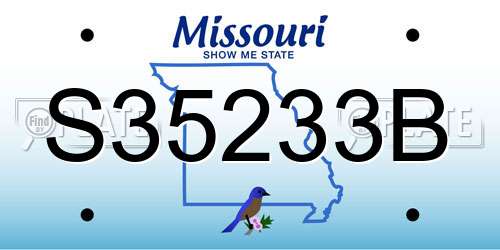 S35233B Missouri License Plate