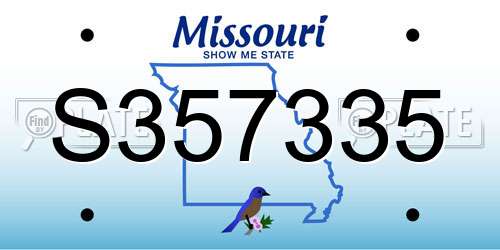S357335 Missouri License Plate