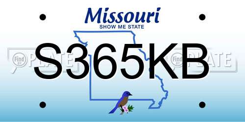 S365KB Missouri License Plate