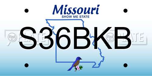 S36BKB Missouri License Plate