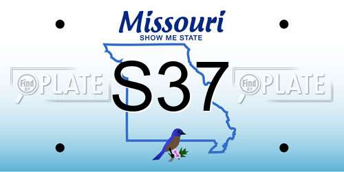 S37 Missouri License Plate