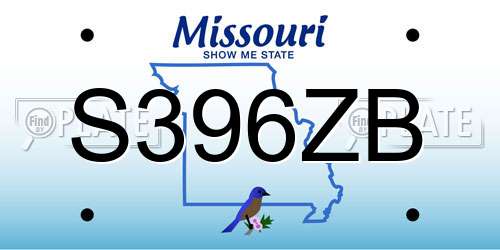 S396ZB Missouri License Plate