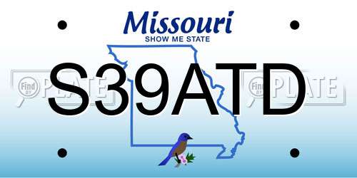 S39ATD Missouri License Plate