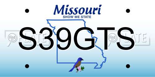 S39GTS Missouri License Plate
