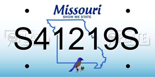 S41219S Missouri License Plate