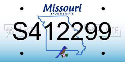 S412299 Missouri License Plate