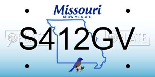 S412GV Missouri License Plate