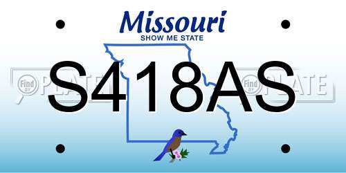 S418AS Missouri License Plate