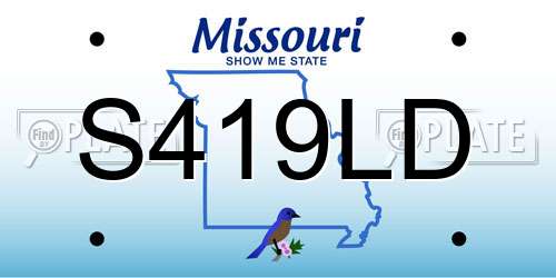 S419LD Missouri License Plate