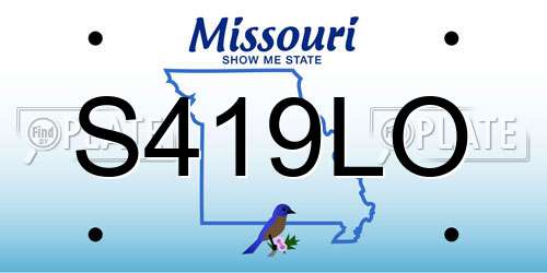 S419LO Missouri License Plate