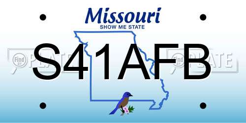 S41AFB Missouri License Plate