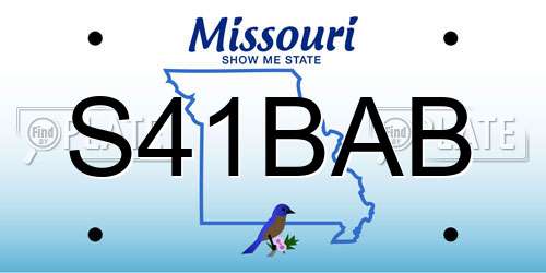 S41BAB Missouri License Plate