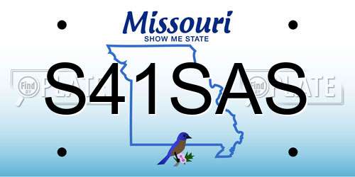 S41SAS Missouri License Plate