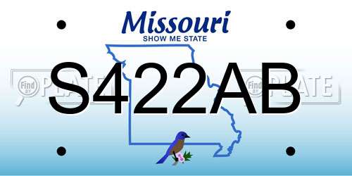 S422AB Missouri License Plate