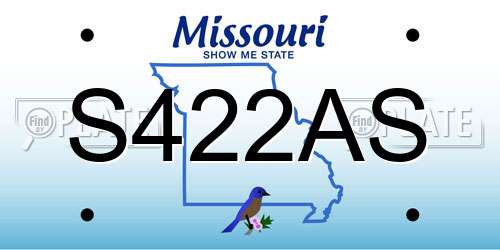 S422AS Missouri License Plate