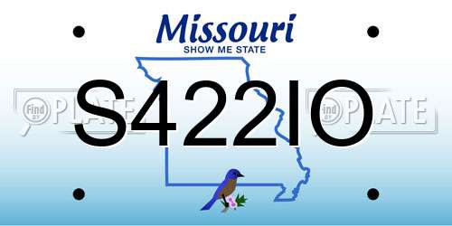 S422IO Missouri License Plate