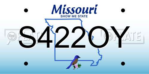 S422OY Missouri License Plate