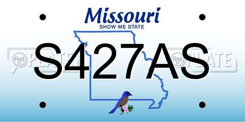 S427AS Missouri License Plate