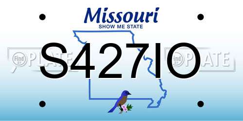 S427IO Missouri License Plate