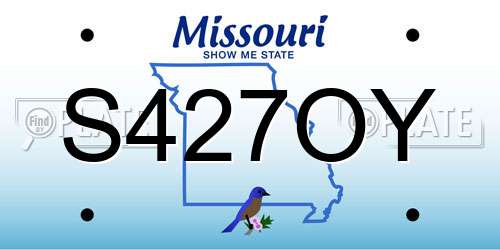 S427OY Missouri License Plate