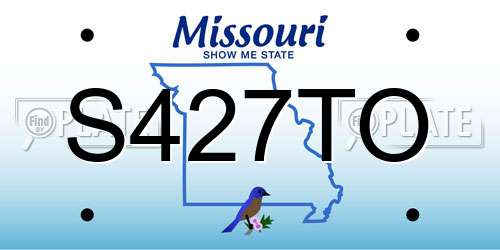 S427TO Missouri License Plate