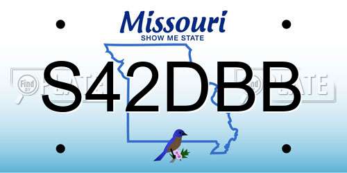 S42DBB Missouri License Plate