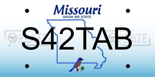 S42TAB Missouri License Plate
