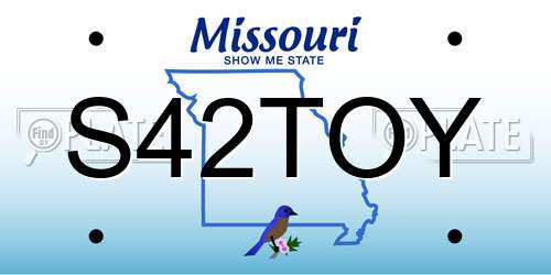 S42TOY Missouri License Plate