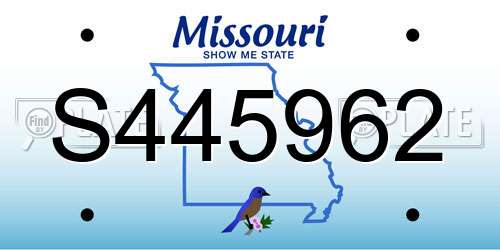 S445962 Missouri License Plate