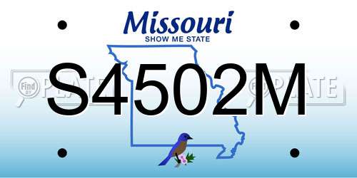 S4502M Missouri License Plate