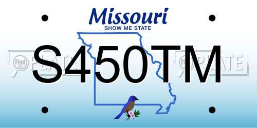 S450TM Missouri License Plate