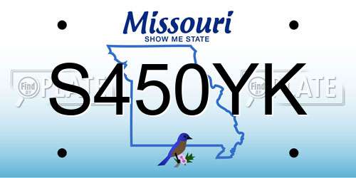 S450YK Missouri License Plate