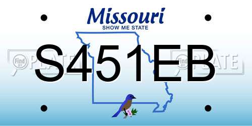 S451EB Missouri License Plate