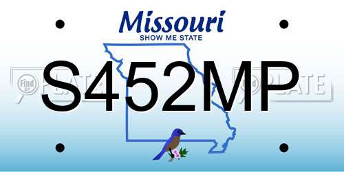 S452MP Missouri License Plate