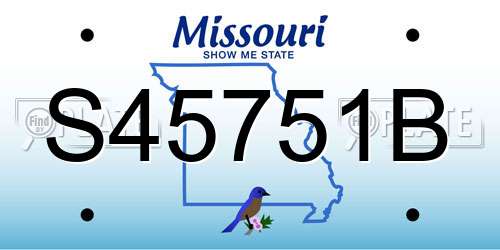 S45751B Missouri License Plate