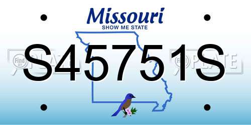 S45751S Missouri License Plate