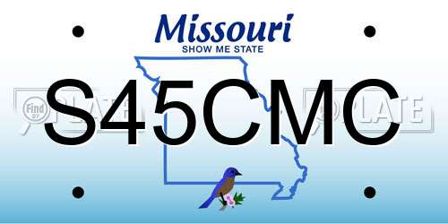 S45CMC Missouri License Plate