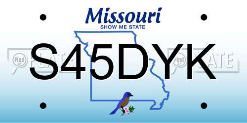 S45DYK Missouri License Plate