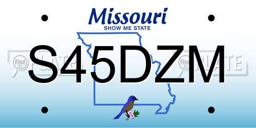 S45DZM Missouri License Plate