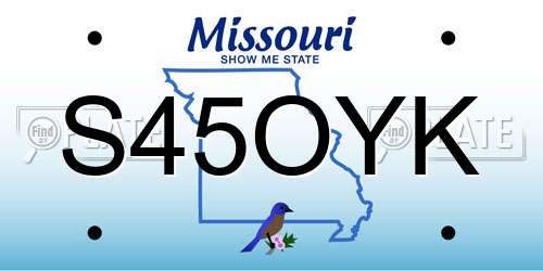S45OYK Missouri License Plate