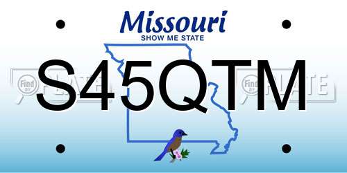 S45QTM Missouri License Plate