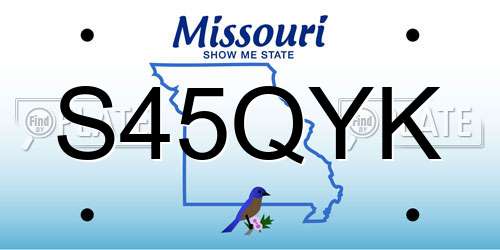 S45QYK Missouri License Plate
