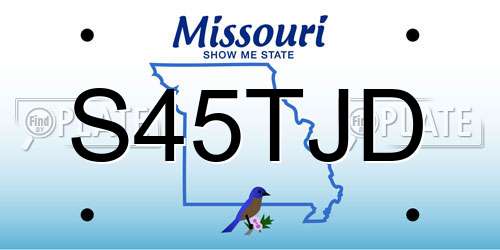 S45TJD Missouri License Plate