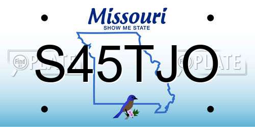 S45TJO Missouri License Plate