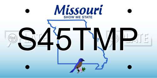 S45TMP Missouri License Plate
