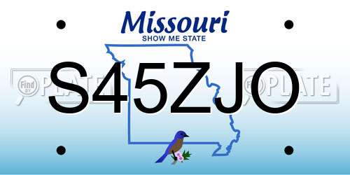 S45ZJO Missouri License Plate