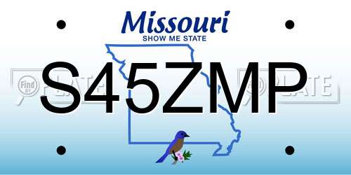 S45ZMP Missouri License Plate