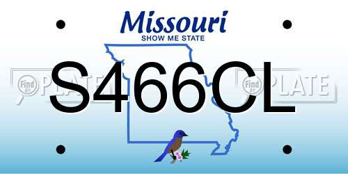 S466CL Missouri License Plate
